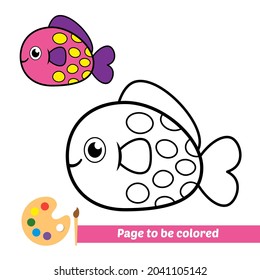 Libro de coloración, imagen vectorial de peces