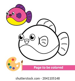 Coloring book, fish vector image