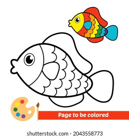 Coloring book, fish vector image