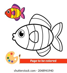 Coloring book, fish vector image