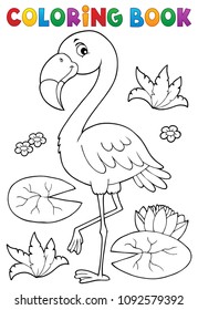 Coloring book flamingo theme 2 - eps10 vector illustration.