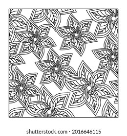 Coloring book. Floral pattern. Black and white doodle vector background. Hand drawn vector illustration.