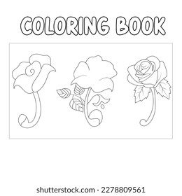 Libro de Colores con imagen de colección de vectores de arte de flores