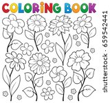 Coloring book flower topic 3 - eps10 vector illustration.