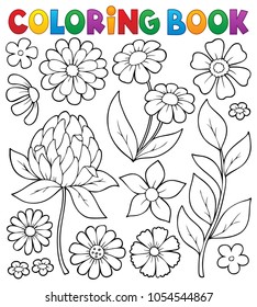 Coloring book flower topic 8 - eps10 vector illustration.