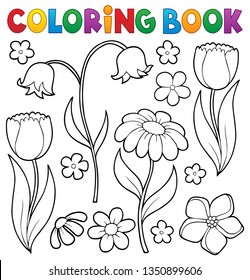 Cuestión de flor del libro de coloreado 9 - ilustración vectorial eps10.