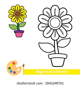 Coloring book, flower vector image