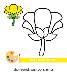 Coloring book, flower vector image