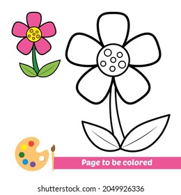 Coloring book, flower vector image