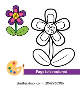 Coloring book, flower vector image