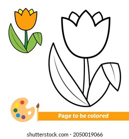 Coloring book, flower vector image