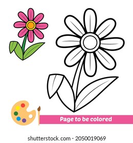 Coloring book, flower vector image