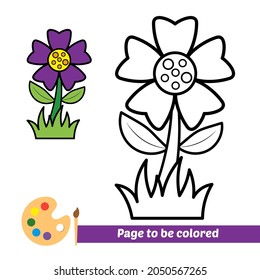 Coloring book, flower vector image