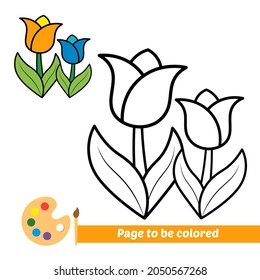 Coloring book, flower vector image