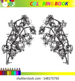 Coloring book with flowers.