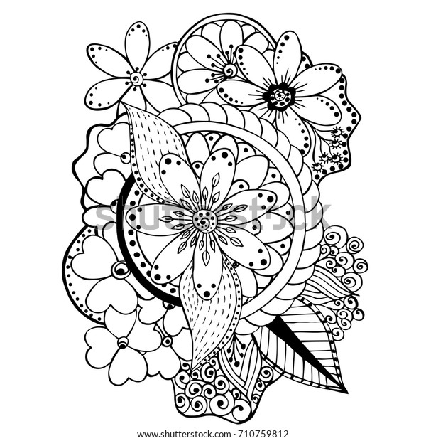 Coloring Book Flowers Stock Vector (Royalty Free) 710759812 | Shutterstock