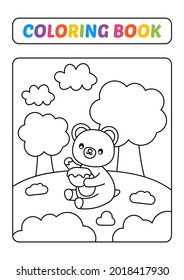 Coloring book fod kids, bear vector