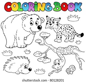 Download Coloring Book Forest Animals 3 Vector Stock Vector Royalty Free 80128201