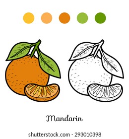 Coloring book: fruits and vegetables (mandarin)