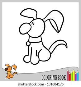 Coloring book - funny dog (vector)