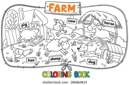 Download Coloring Book Farm Animals Images Stock Photos Vectors Shutterstock