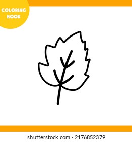 Coloring book, futumn leaves kid game.