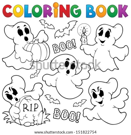 Coloring book ghost theme 1 - eps10 vector illustration.