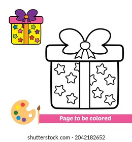 Coloring book, gift box vector image