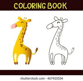 coloring book. giraffe. vector illustration. isolated on white