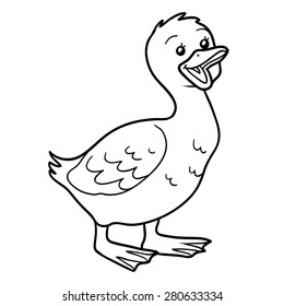 Coloring book (goose, gosling)