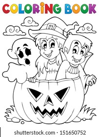 Coloring book Halloween character 5 - eps10 vector illustration.