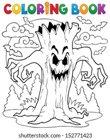 Coloring book Halloween character 7 - eps10 vector illustration.