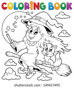 Coloring book Halloween image 1 - eps10 vector illustration.