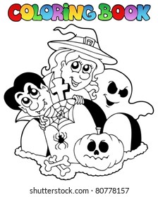 Coloring book Halloween topic 1 - vector illustration.