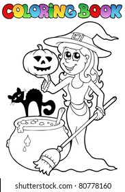 Coloring Book Halloween Topic 2 Vector Stock Vector (Royalty Free ...