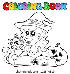 Coloring book Halloween topic 6 - vector illustration.