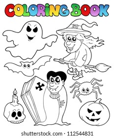 Coloring book Halloween topic 7 - vector illustration.