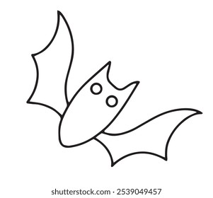 Coloring book. Halloween Vector Illustration. Cute Bat. Character for Kids. Doodle