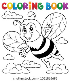 Farbbuch glückliche Biene Thema 1 - eps10 Vektorgrafik.