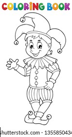 Coloring book happy jester theme 1 - eps10 vector illustration.