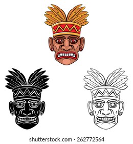 Coloring book Hawaii Mask cartoon character