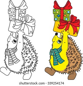 coloring book hedgehog