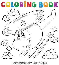 Coloring book helicopter theme 1 - eps10 vector illustration.