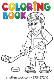 Coloring book hockey theme 1 - eps10 vector illustration.