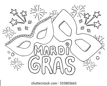 Coloring book Holiday Mardi gras shrove Tuesday