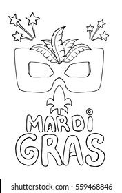 Coloring book Holiday Mardi gras shrove Tuesday  Carnival Mardi Gras or Shrove Tuesday.