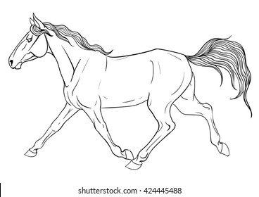 Coloring Book Horse Stock Vector (Royalty Free) 424445488 | Shutterstock