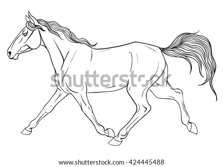 Coloring Book Horse Stock Vector (Royalty Free) 424445488 - Shutterstock