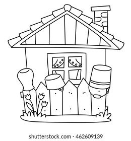 Coloring book with house 