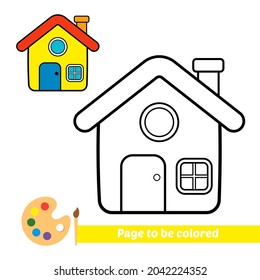 Coloring book, house vector image